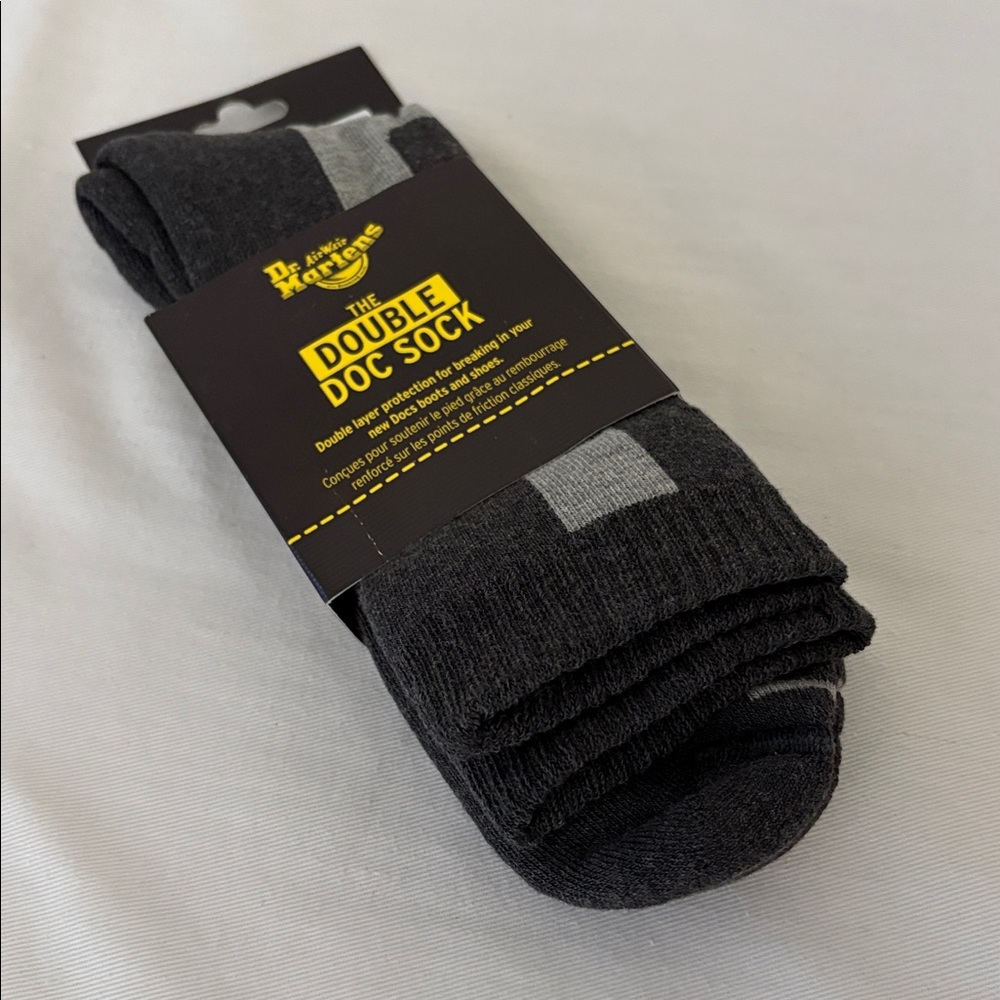 Dr Martens The Double Doc Sock Charcoal Grey Small Medium for Breaking in Boots